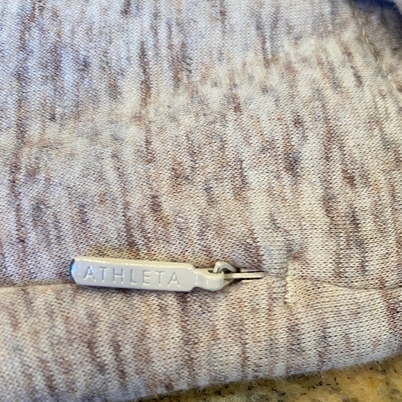 Athleta COZY KARMA Rose Gold Heather Quarter Zip Asymmetrical Sweatshirt XS - Picture 4 of 6